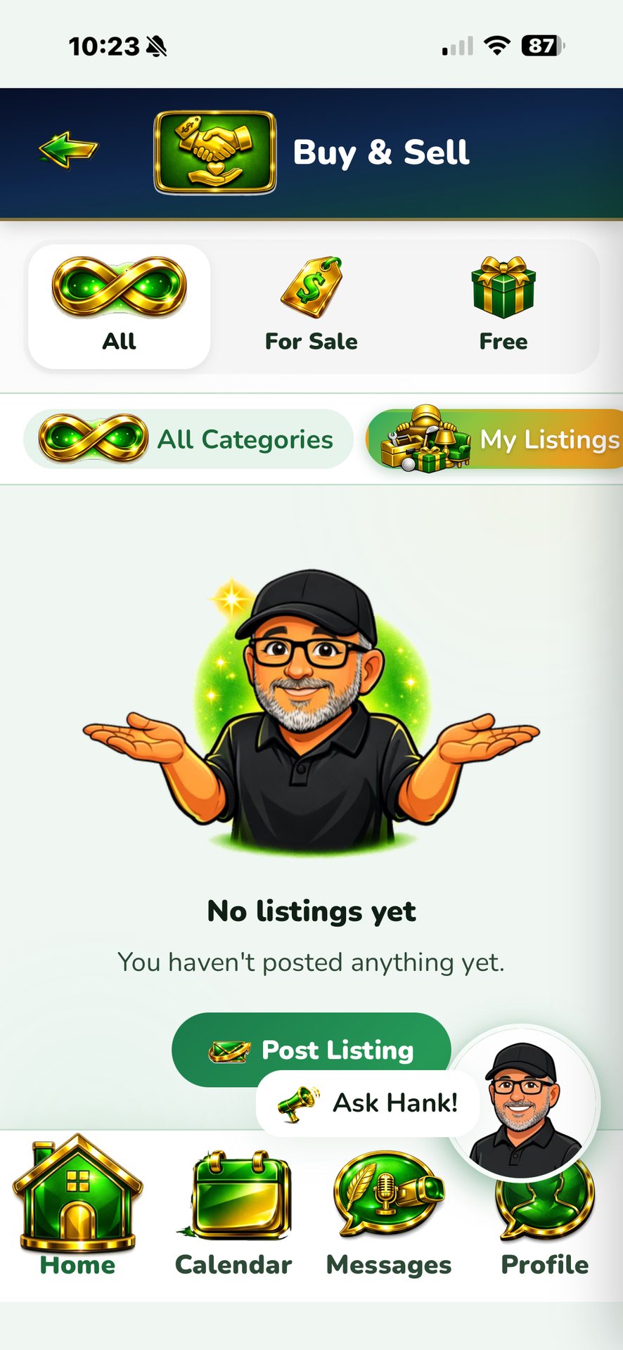 Buy & Sell screen