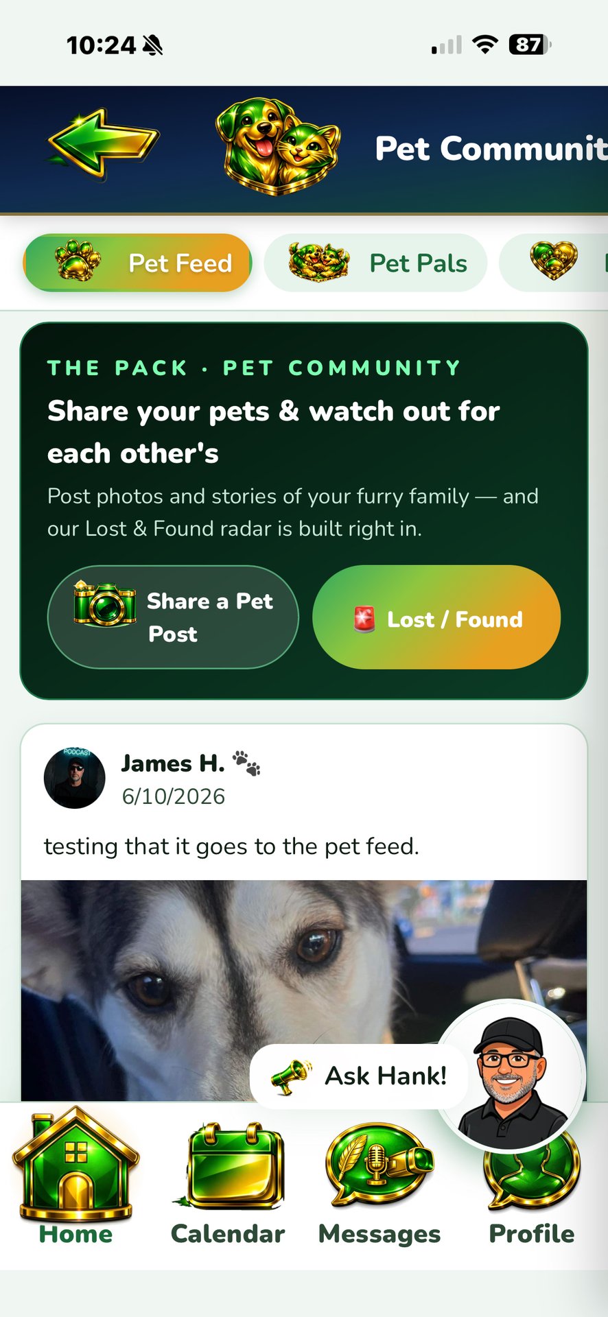 Pets screen